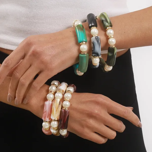 Design Studded Two-Tone Cuff Bracelet Gold Silver Jewelry - 26