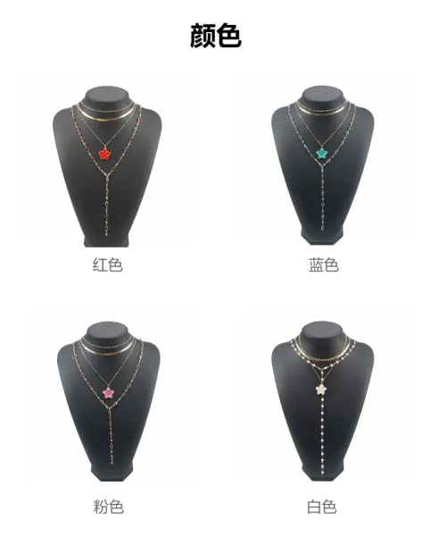 Design Layered Pearl Flower Pendant Necklace Gold Jewelry - 10