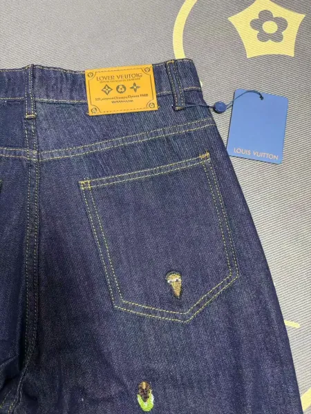 Louis Vuitton Embellished Flared Jeans Navy - 4