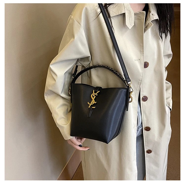 Saint Laurent Monogram Bucket Bag Tan Leather Handbag - 3