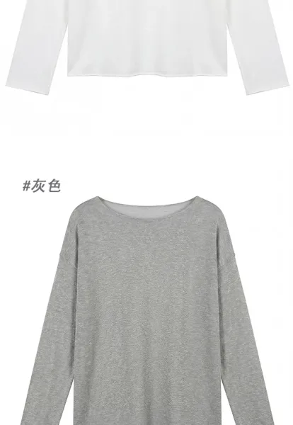 Design Long Sleeve Crewneck Top Light Blue Sweater - 12