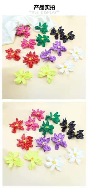 Design Floral Statement Earrings Red Jewelry - 11