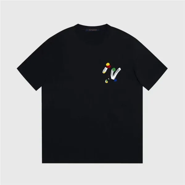 Design Abstract Graphic Print Black T-Shirt - 1