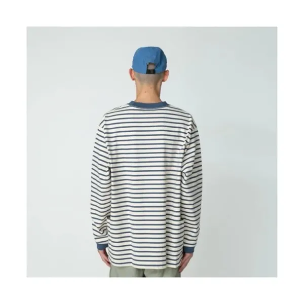 Arc'teryx Snow Peak Base Layer T-Shirt Gray and Striped Beige / Blue T-Shirts - 9