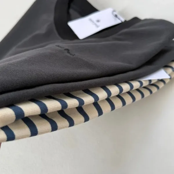 Arc'teryx Snow Peak Base Layer T-Shirt Gray and Striped Beige / Blue T-Shirts - 14