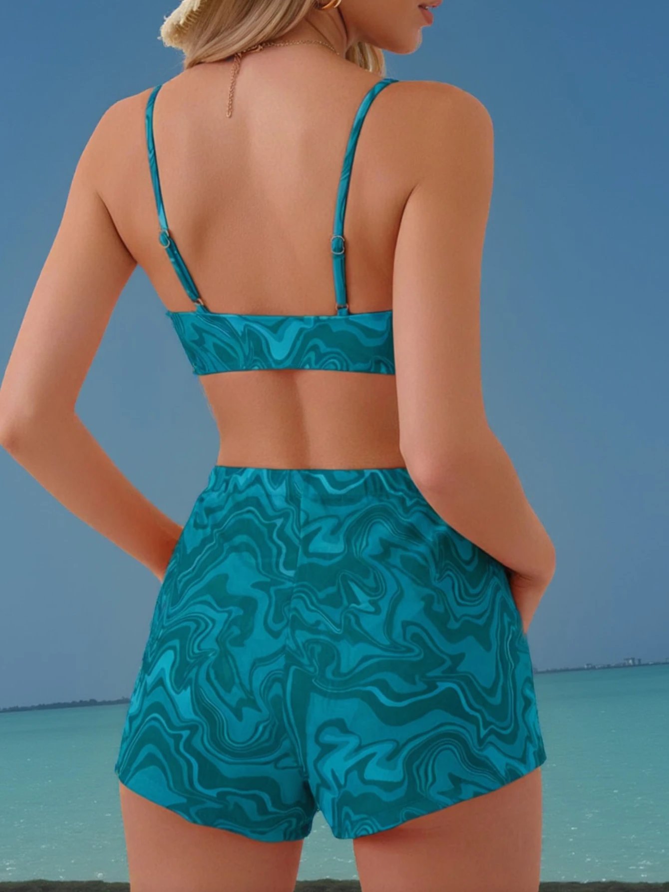 Design Swirl Print Two-Piece Set Multicolor Swimwear - 21