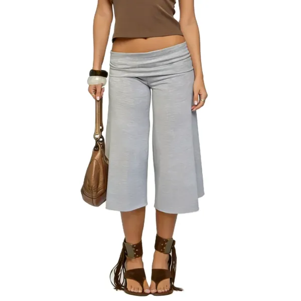 Design Wide-Leg Cropped Pants Pink - 4