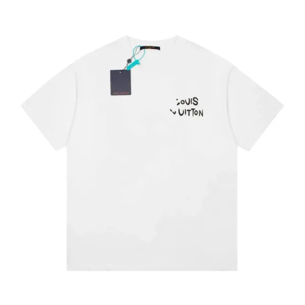 Louis Vuitton Handwritten Logo White T-Shirt - 1