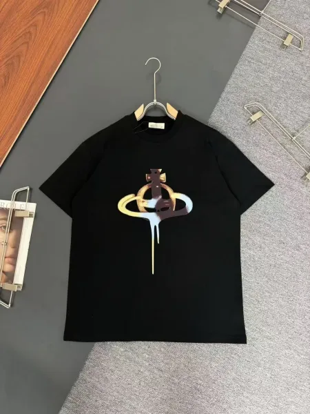 Vivienne Westwood Orb Logo Drip Effect Black T-Shirt - 1