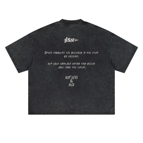 Design Three Exclamation Marks and 8-Ball Graphic Cropped T-Shirt - 22