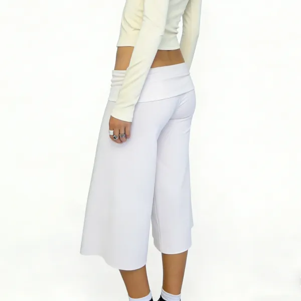 Design Wide-Leg Cropped Pants Pink - 20
