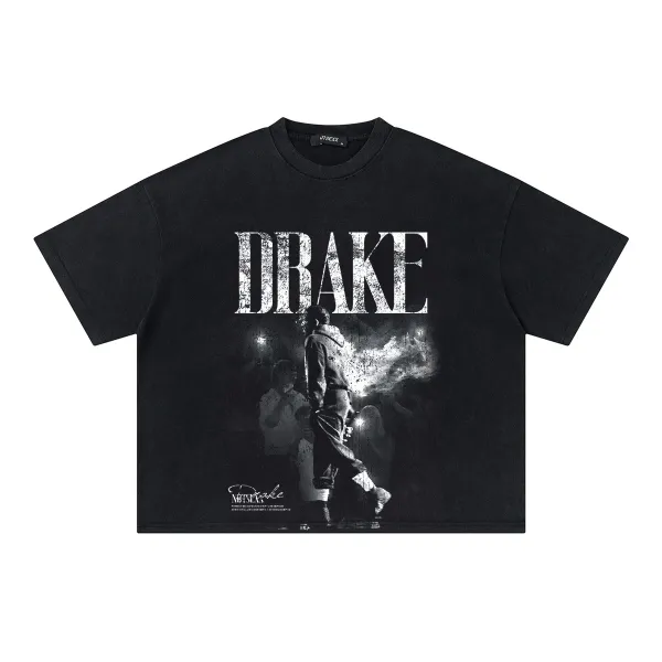 Design JTSEXX Drake Graphic Cropped T-Shirt Black T-Shirts - 1