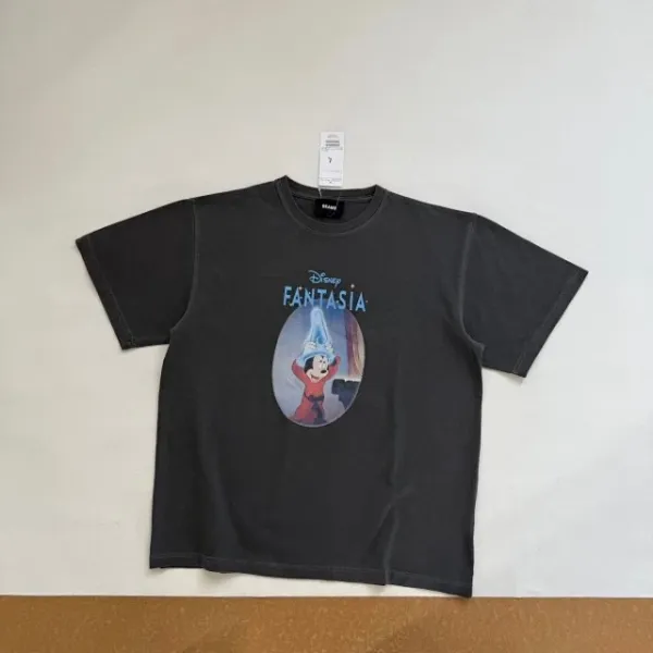 Design Disney Fantasia Mickey Mouse Graphic Oversized T-Shirt Gray T-Shirts - 16
