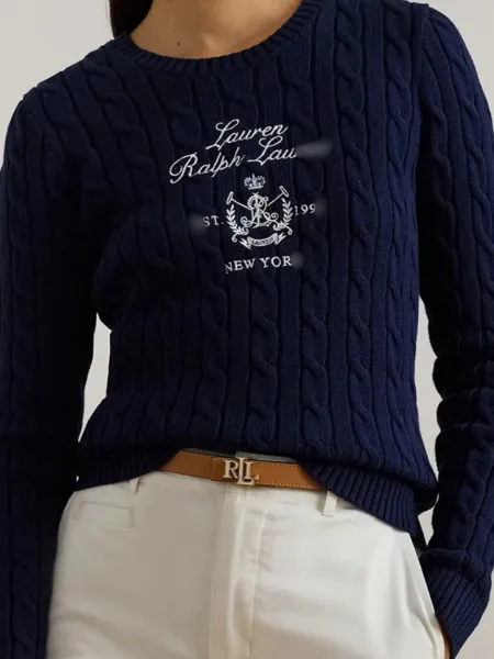 Ralph Lauren Cable Knit Sweater Navy - 4