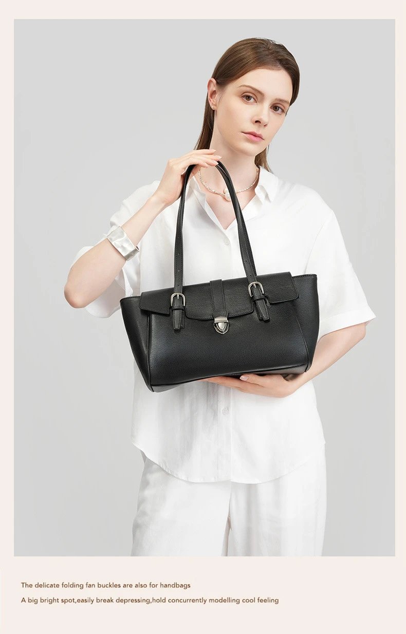 Design Structured Flap Closure White Handbag - 21