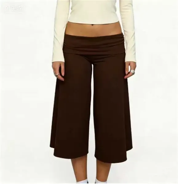 Design Wide-Leg Cropped Pants Pink - 30