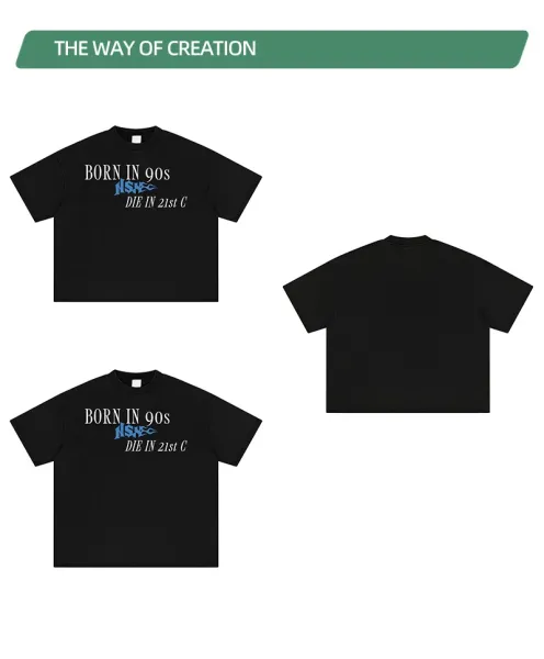 Design Born In 90s Die In 21st C Acid Wash Black T-Shirt - 12