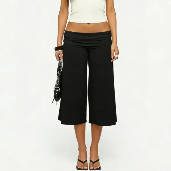 Design Wide-Leg Cropped Pants Pink - 32