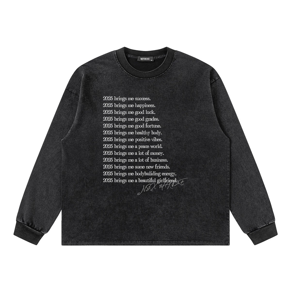 Washed black regular loose fit long sleeved shirt