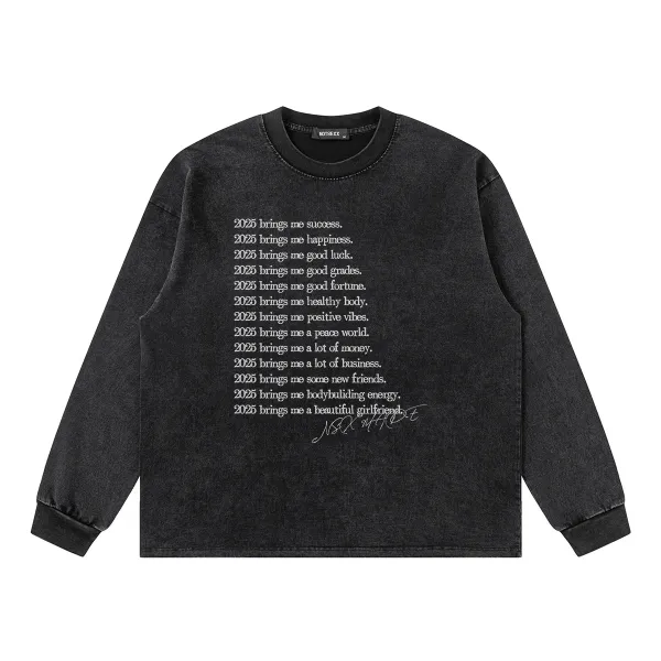 Design NOTSEXx 2025 Manifesto Washed Black Long Sleeve T-Shirt T-Shirts - 1