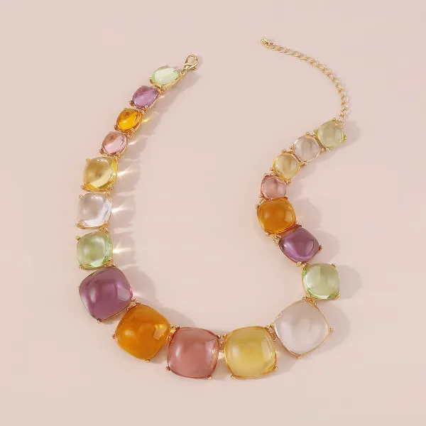 Design Abstract Two-Tone Choker Necklace Jewelry - 33