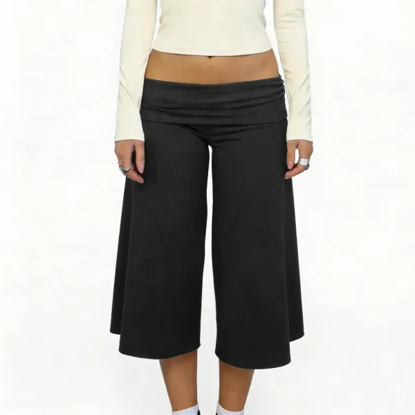 Design Wide-Leg Cropped Pants Pink - 35