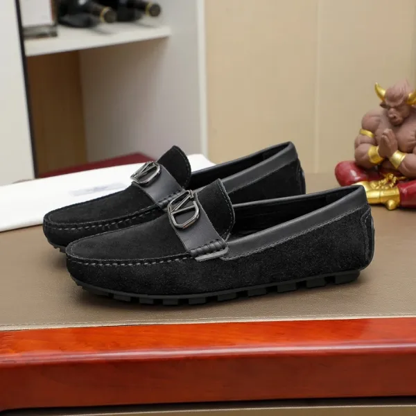 Valentino Garavani VLogo Loafer Navy Suede Loafers - 10