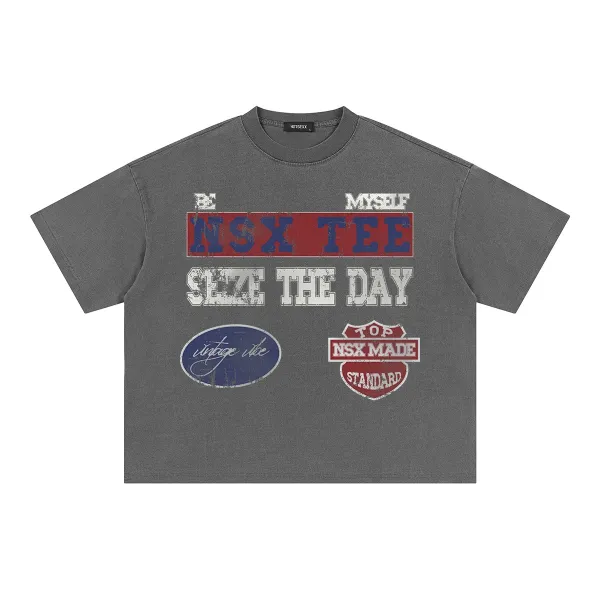 Design NSX Tee Vintage Graphic Gray Cropped T-Shirt T-Shirts - 1