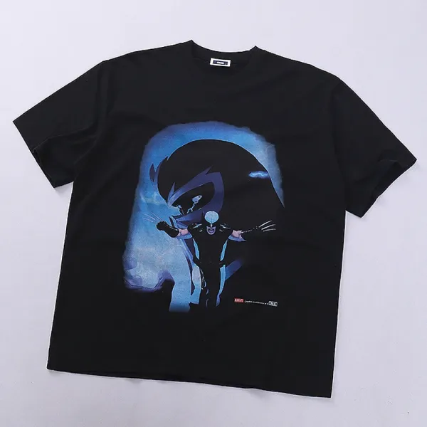Design Marvel x Unknown Brand Wolverine Graphic Black T-Shirt T-Shirts - 1