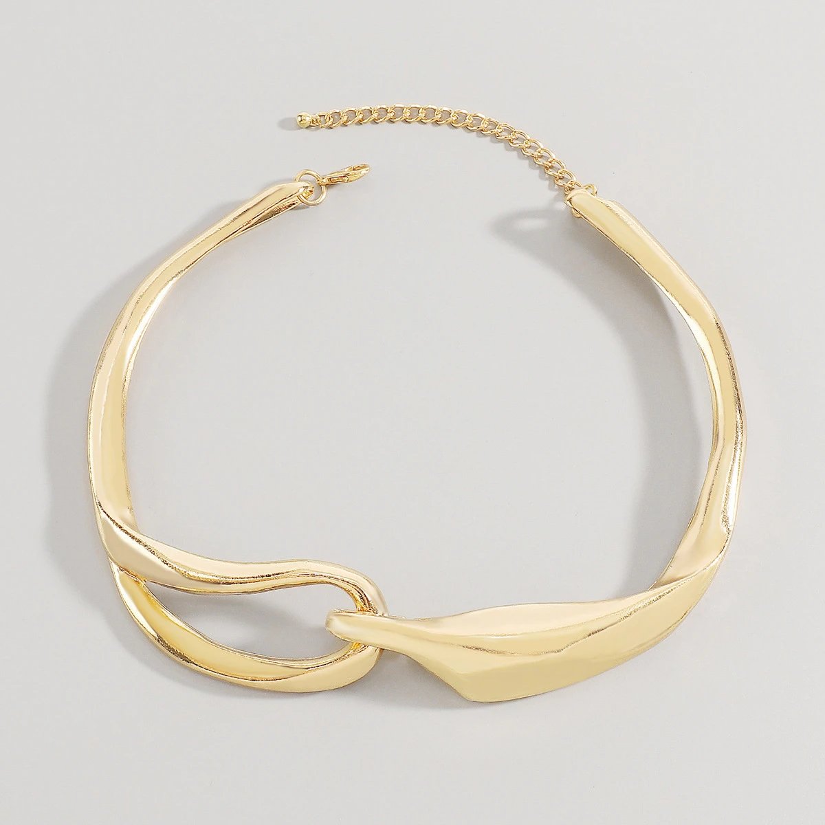 Design Abstract Two-Tone Choker Necklace Jewelry - 40