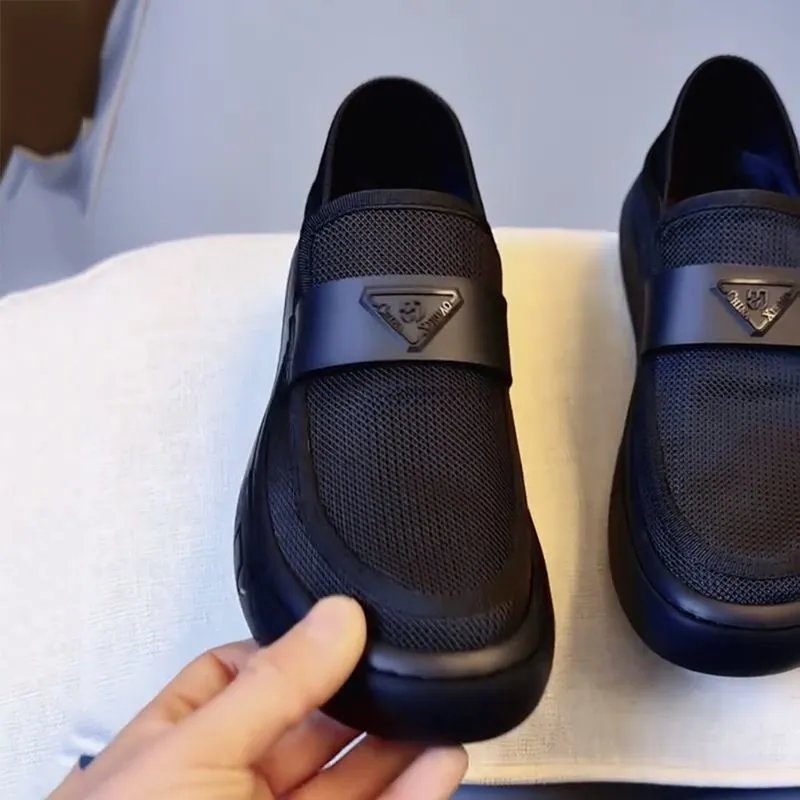 Prada Re-Nylon Loafer Black Mesh Slip-On Shoes - 4
