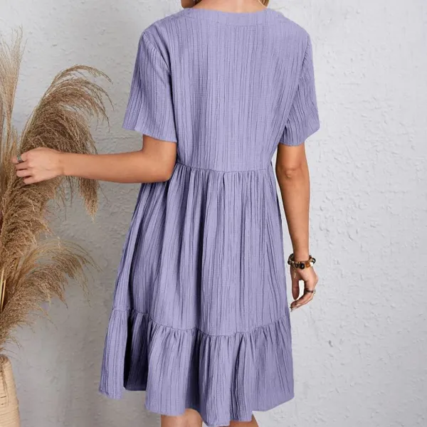 Design Olive Green Tiered Smocked Dress - 10