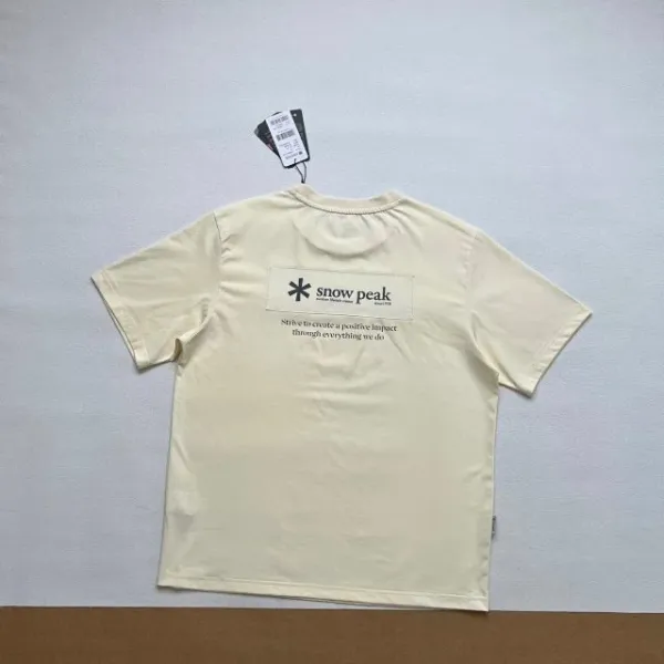 Design Snow Peak Minimal Lifestyle Crew Neck T-Shirt in Gray, Black, and Beige T-Shirts - 21
