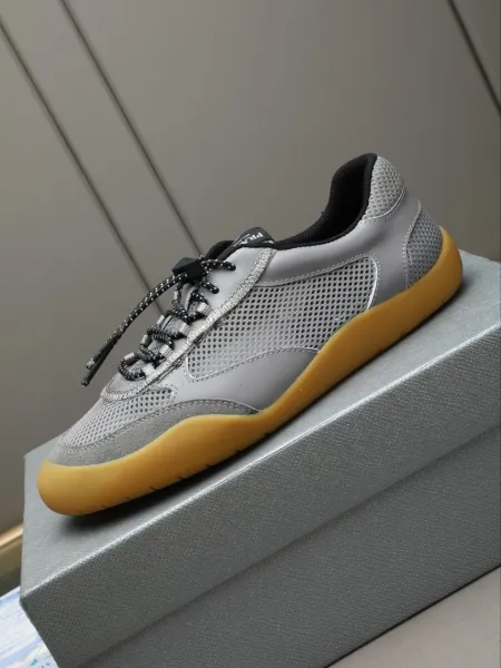 Prada Re-Nylon Mesh Sneakers Gray and Amber - 7