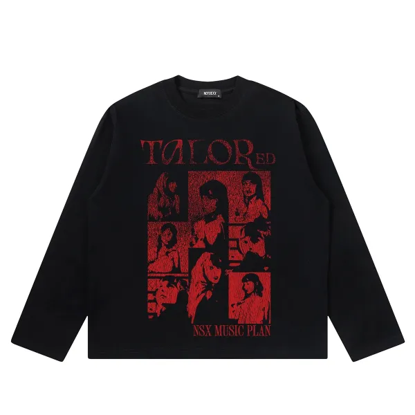Design NOTSEXx Talor ED NSX Music Plan Long Sleeve T-Shirt Black T-Shirts - 1