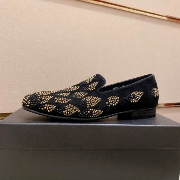Valentino Garavani Rockstud Leopard Loafers Black - 1