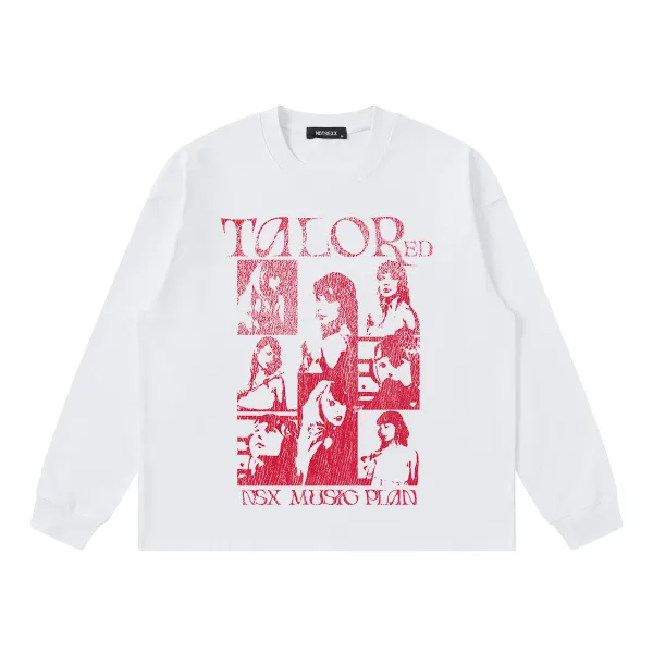 Design NOT9EXX Talored NSX Music Plan White Long-Sleeve T-Shirt T-Shirts - 1