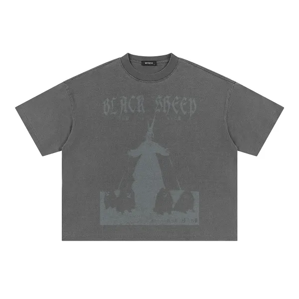 Design NOTSEXX Black Sheep Graphic T-Shirt Gray T-Shirts - 1