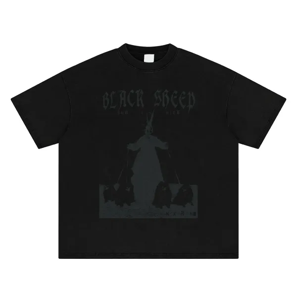 Design Black Sheep 'Sun I'm Nice' Graphic T-Shirt Black T-Shirts - 1