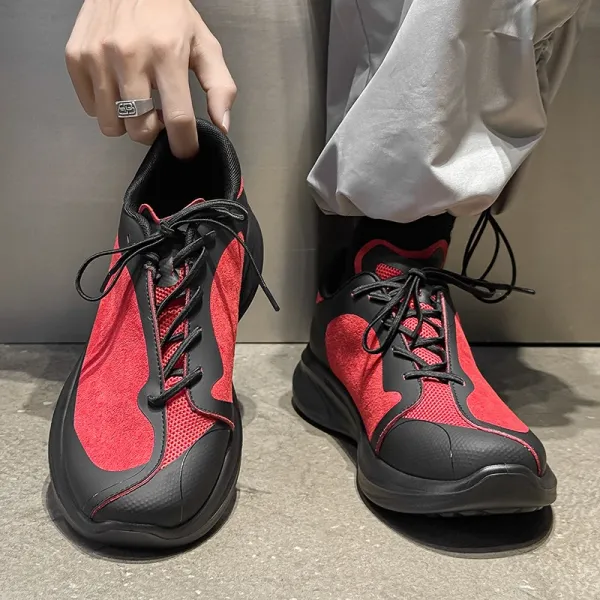 Design Chunky Sneakers Red and Black - 1