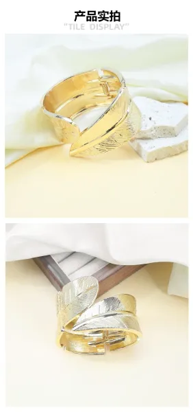 Design Feather Motif Adjustable Gold Ring Jewelry - 10