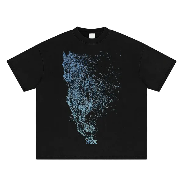 Design NOTSEXx Particle Wolf Long Sleeve T-Shirt Black T-Shirts - 22