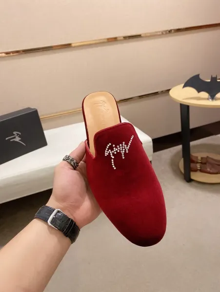 Design Giuseppe Zanotti Velvet Mule Slippers Black Slippers - 9