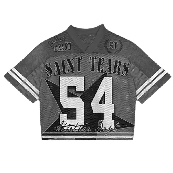 Saint Tears Athletica Dept. 54 Mesh Cropped Jersey Gray - 1