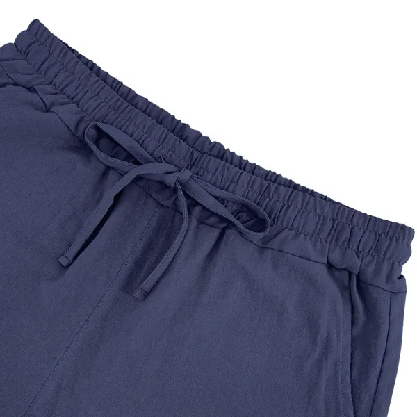 Design Drawstring Waist Shorts White - 50