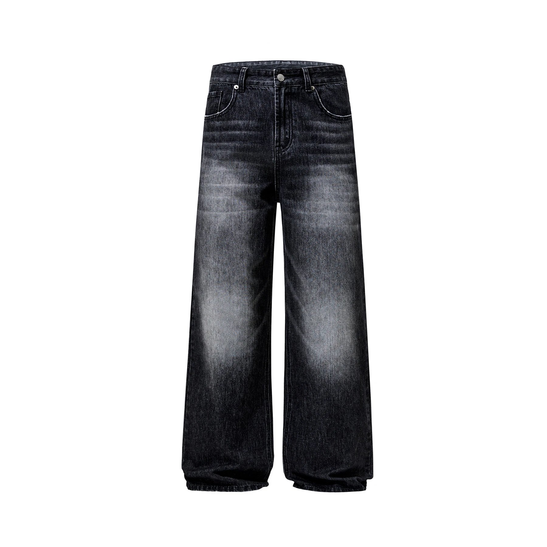Design Wide-Leg Straight-Cut Black Pants - 13
