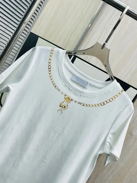 Design Chain-Trimmed White T-Shirt - 6