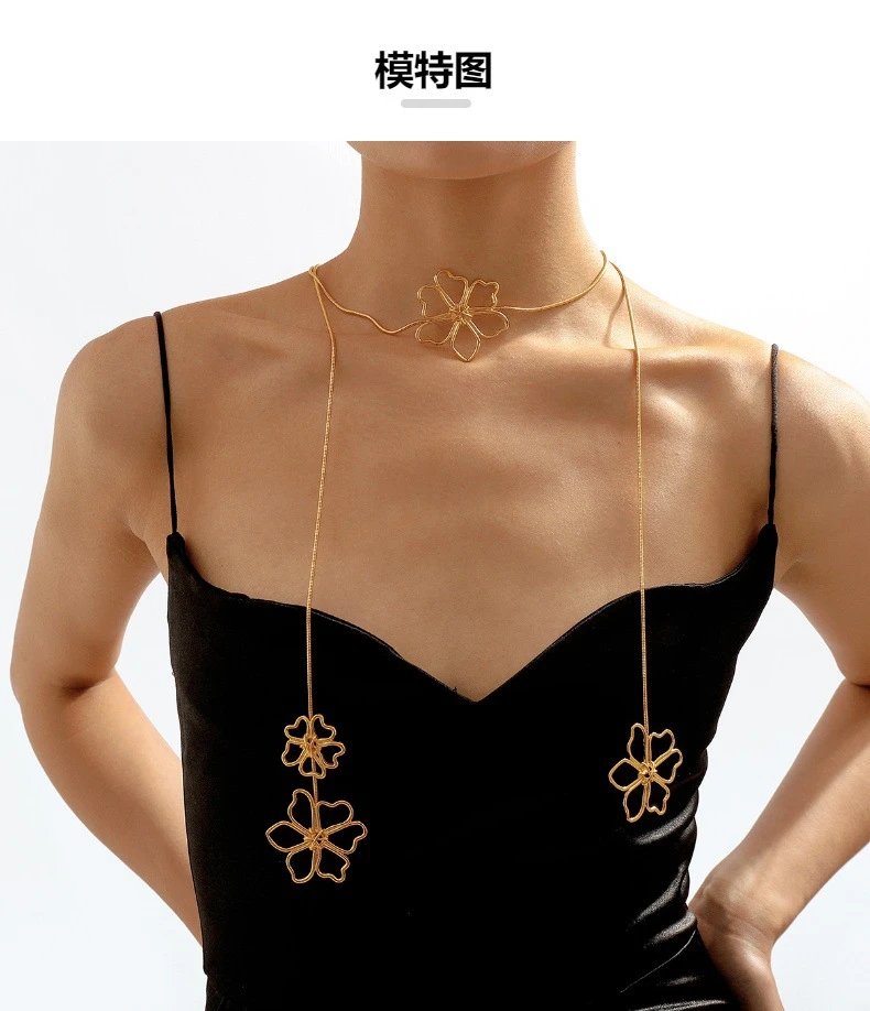 Design Abstract Two-Tone Choker Necklace Jewelry - 11