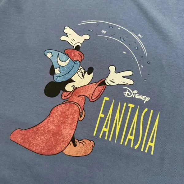 Design Disney Fantasia Mickey Mouse Graphic Oversized T-Shirt Gray T-Shirts - 20