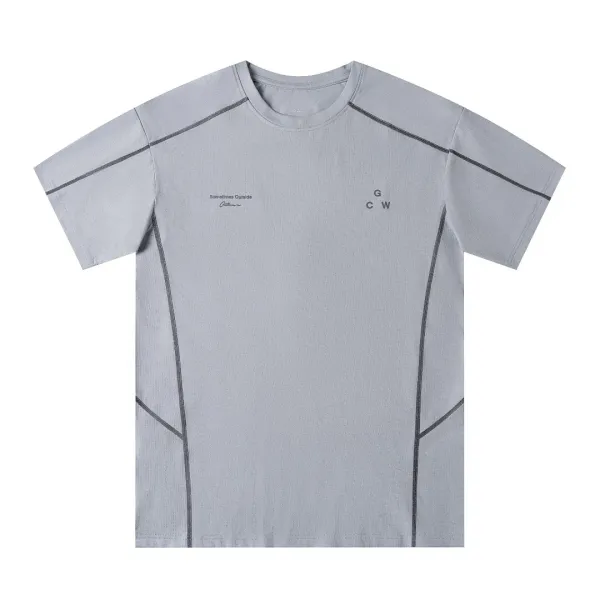 GCDS Sometimes Outside Technical T-Shirt Gray - 5